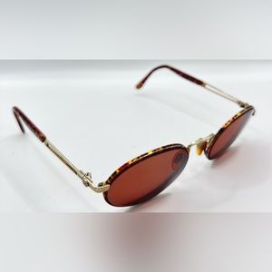 Vintage Sergio Tacchini Brown Gold Oval Sunglasses Frames Only